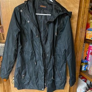 black rain jacket